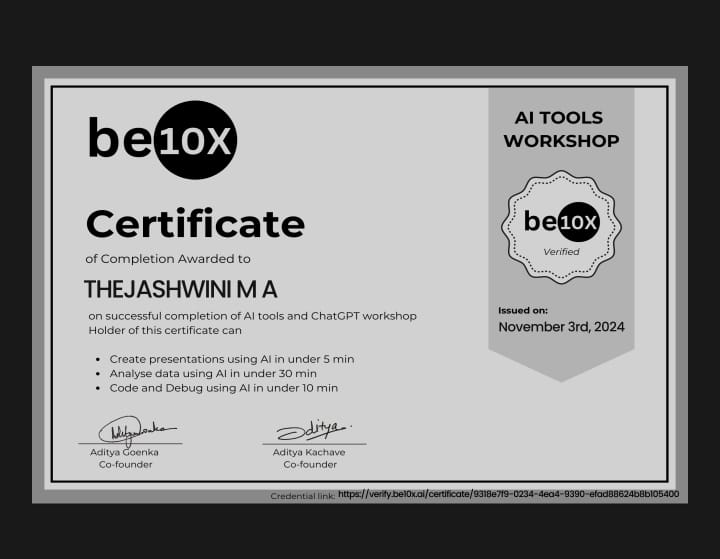 AI Tools Workshop Certificate